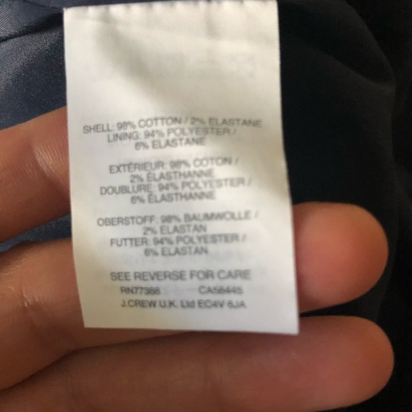 J. Crew wrap tie cropped navy blue jumpsuit size 0 - Picture 5 of 6